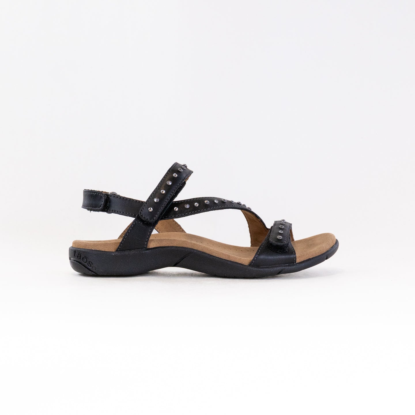 Black Women's Taos Sandals with Dazzling Stone and Stud Details