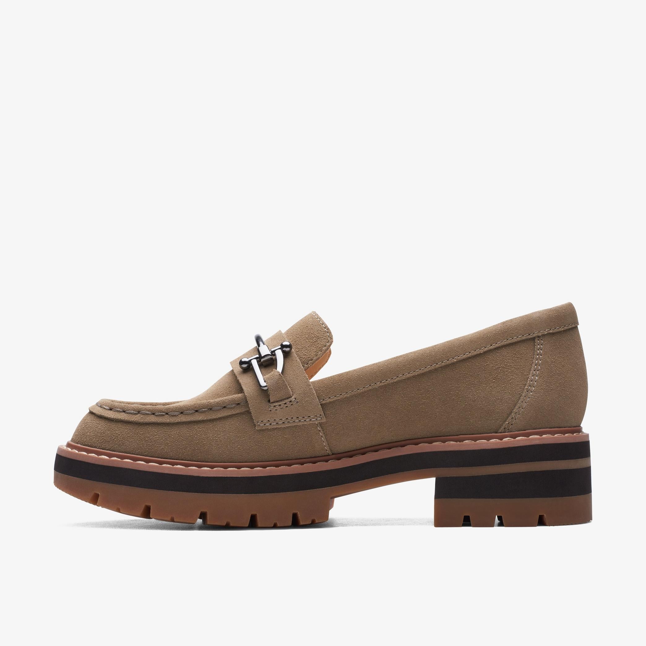 Clark’s Women’s Orianna Bit Loafers in Dark Sand Suede