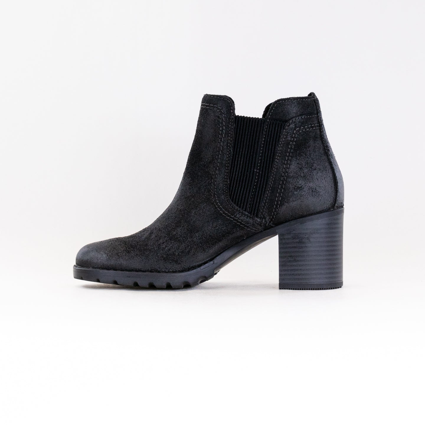 Black Women's Clarks Leda Up Chelsea Boots with Stacked Heel