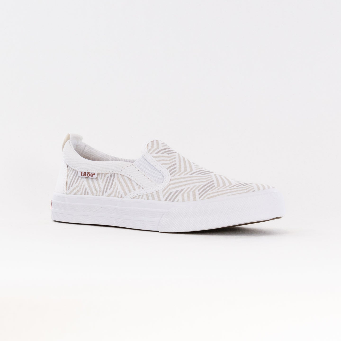 Women's Taos Rubber Soul Canvas Sneakers with Geo Print in White Multi