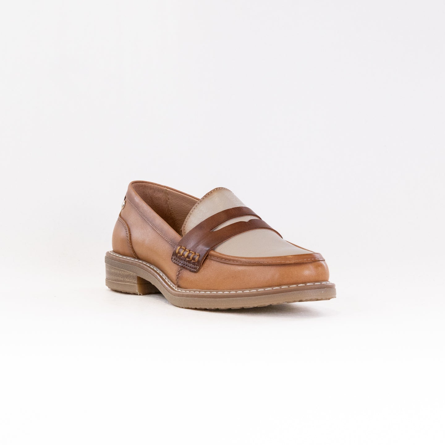 Pikolinos Women's Aldaya W8J - 3541C3 Almond - Colored Calfskin Leather Penny Loafers