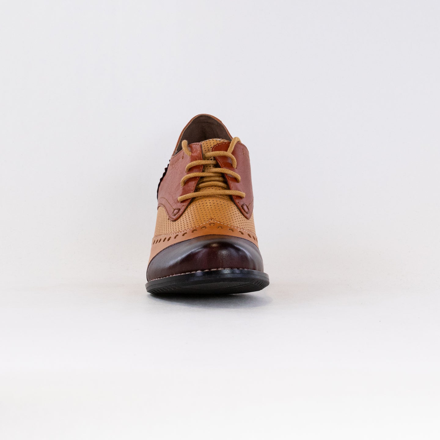 L'Artiste Women's Brown Multi Color Bardot Derby Oxford Shoes