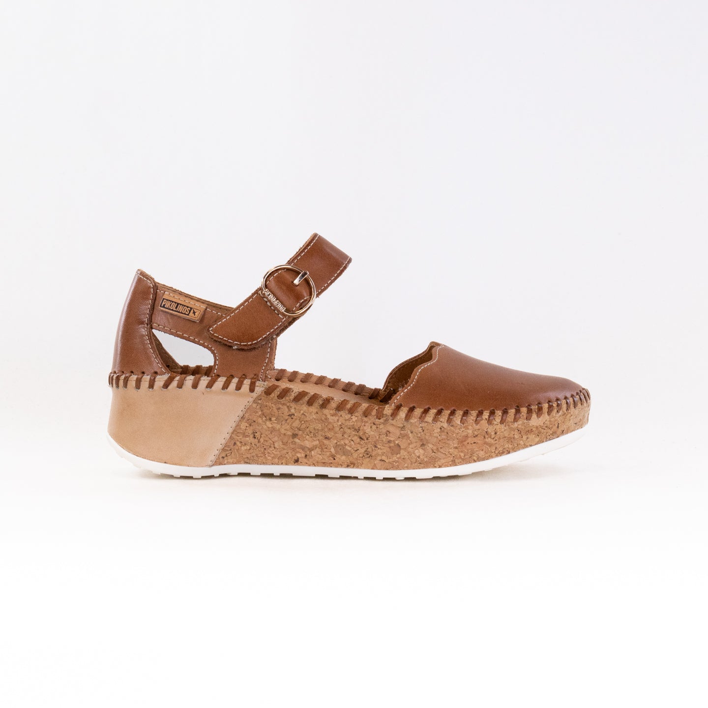 Pikolinos Women's Marina W1C - 0893C2 Brandy - Colored Calfskin Leather Semi - Open Summer Shoes