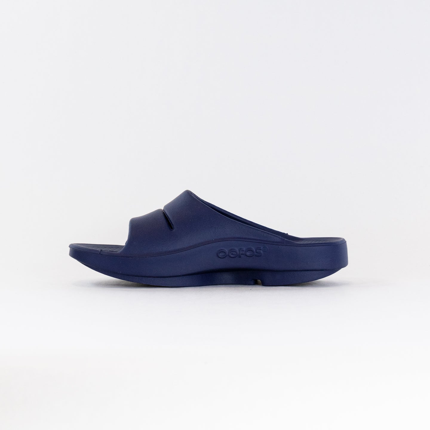 Unisex OOFOS Ooahh Slide Sandals in Navy - Ideal Recovery Footwear