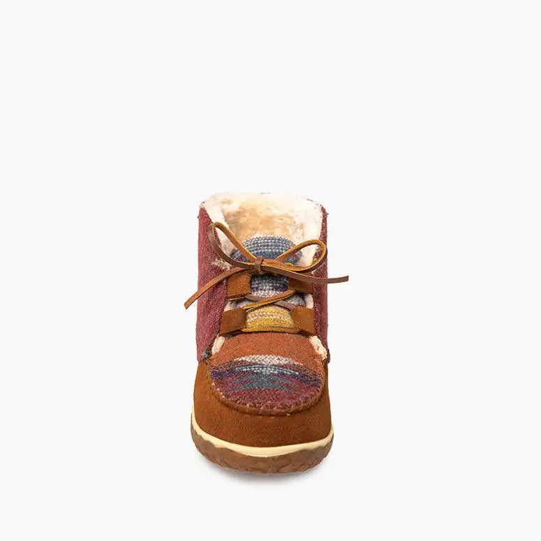Minnetonka Women's Torrey Wide Slipper Boots in Brown Multi Color