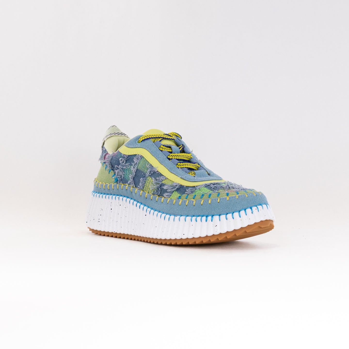 Gelato Women's Stella Platform Sneakers in Denim/Lime