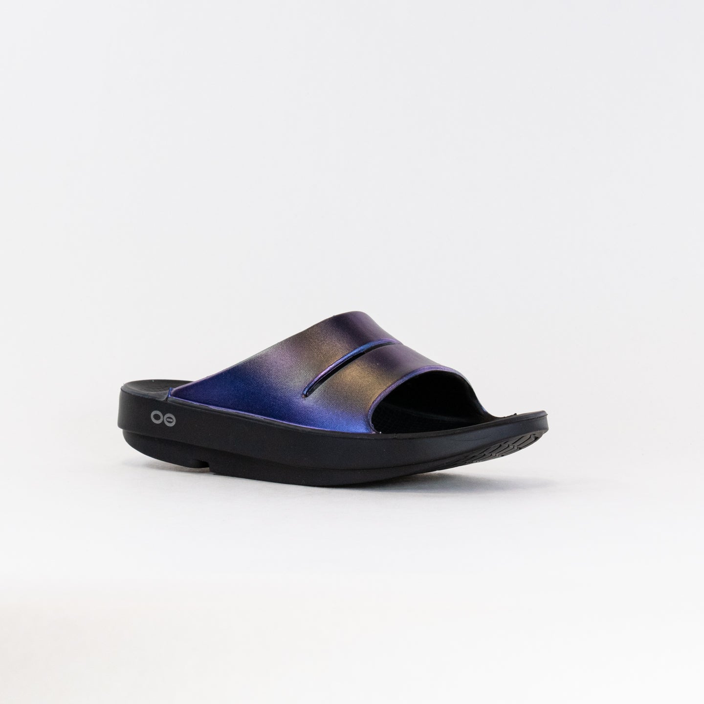 Women's OOFOS OOahh Luxe Slide Sandal in Midnight Spectre