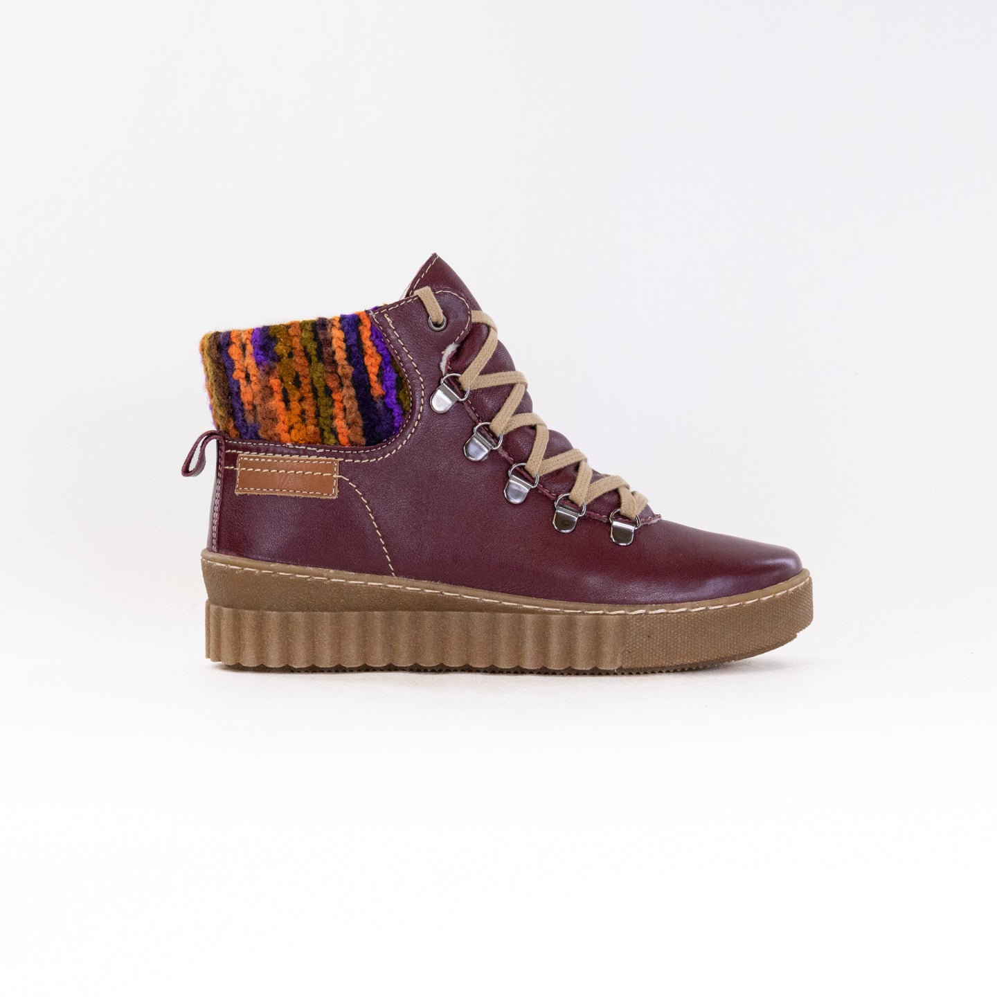 V-Italia Women's Kiki High-Top Comfort Walking Shoes in Bordo Color