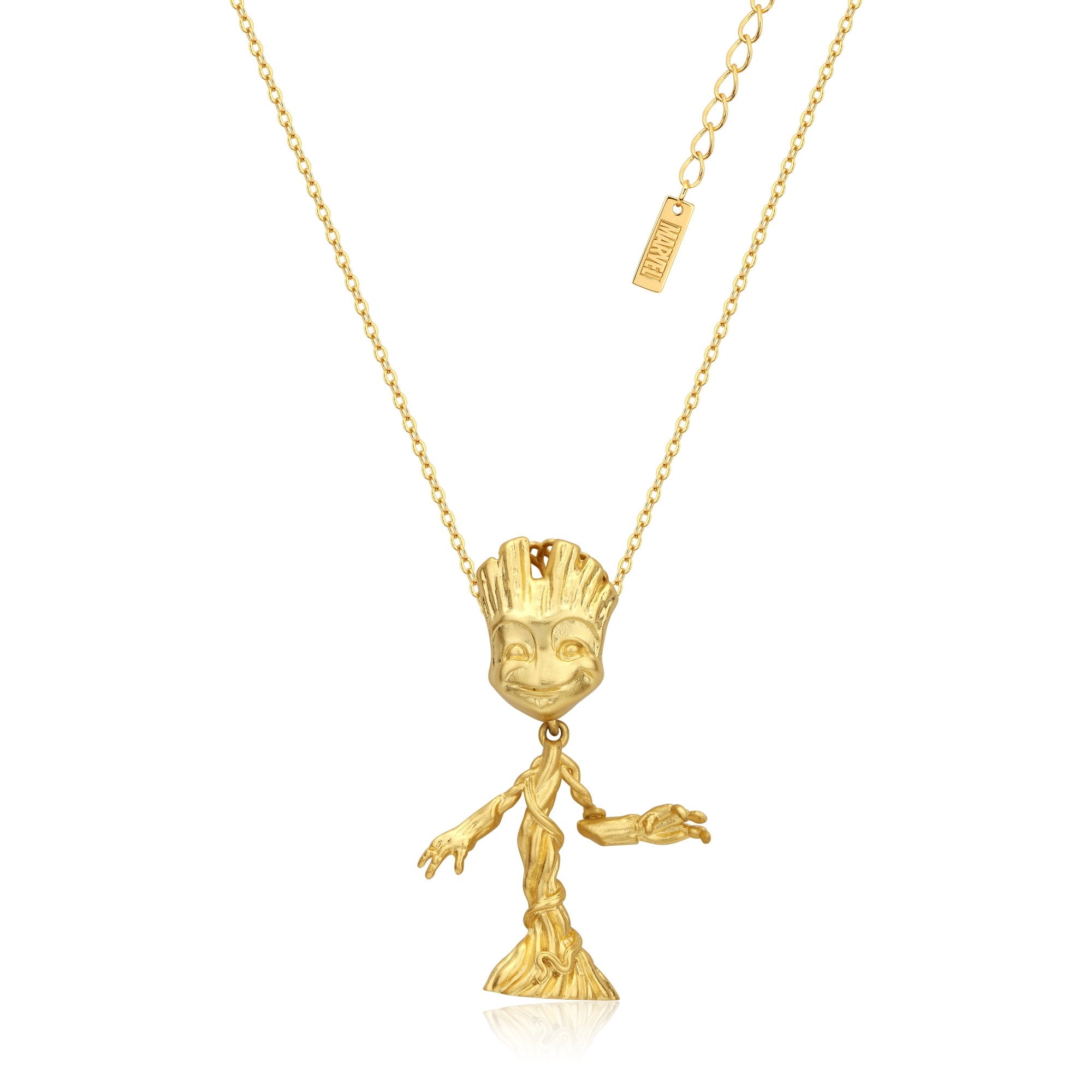 Disney Gold Plated Stainless Steel Guardians Of The Galaxy Groot Chain Pendant