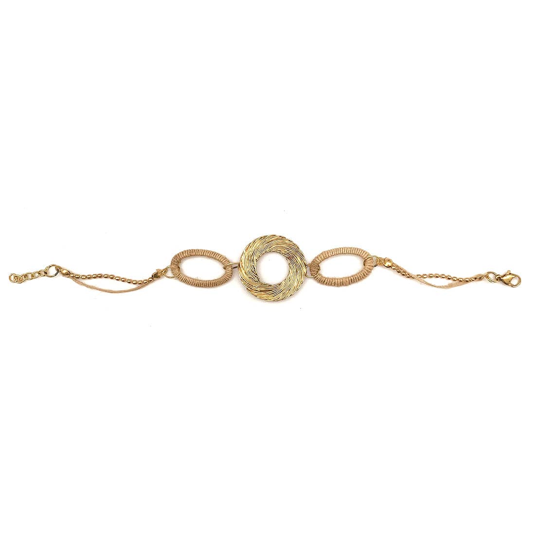 Sachi Bohemian Metal Ring Bracelet from the Neutrals Collection