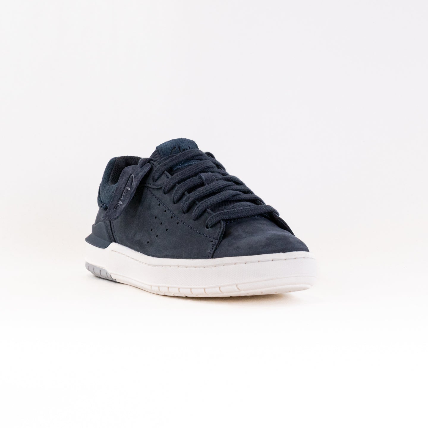 Men's Navy Nubuck Clarks Courtlite 2 Run Retro Comfortable Sneakers