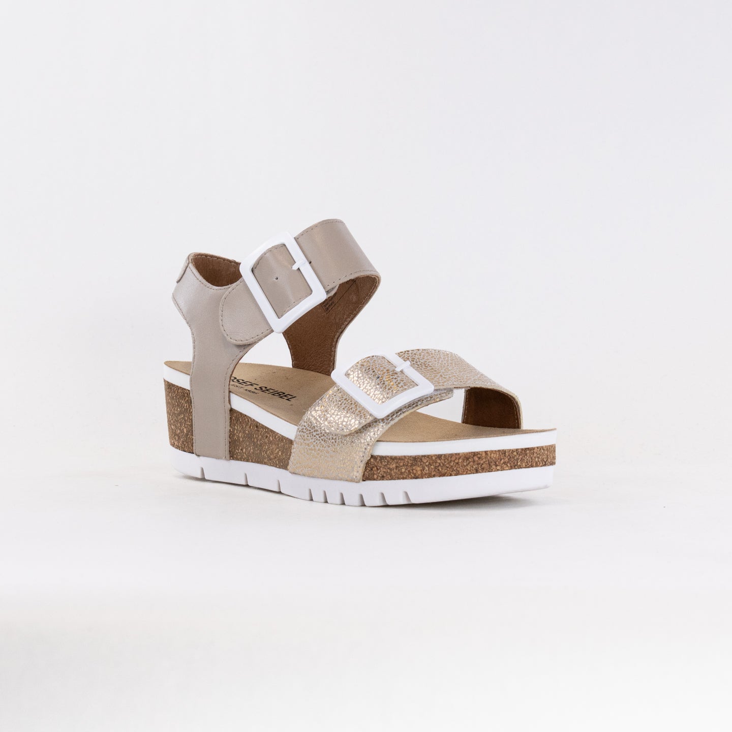 Josef Seibel Women's Quinn 02 Lightweight Creme Wedge Sandals