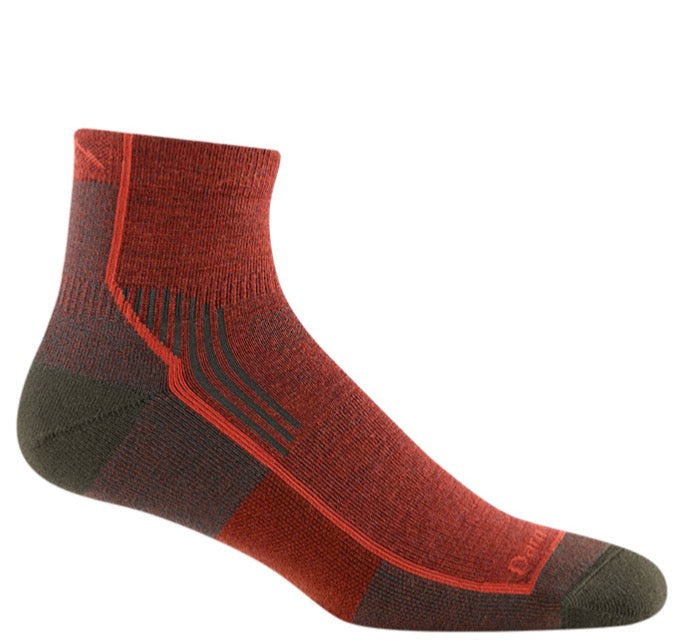 Men's Darn Tough Midweight Quarter Hiking Socks in Chestnut