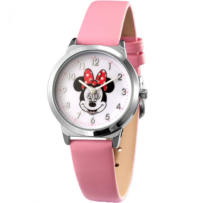 Disney Fashionable SPW002 Minnie Mouse Leather and Stainless - Steel Watch