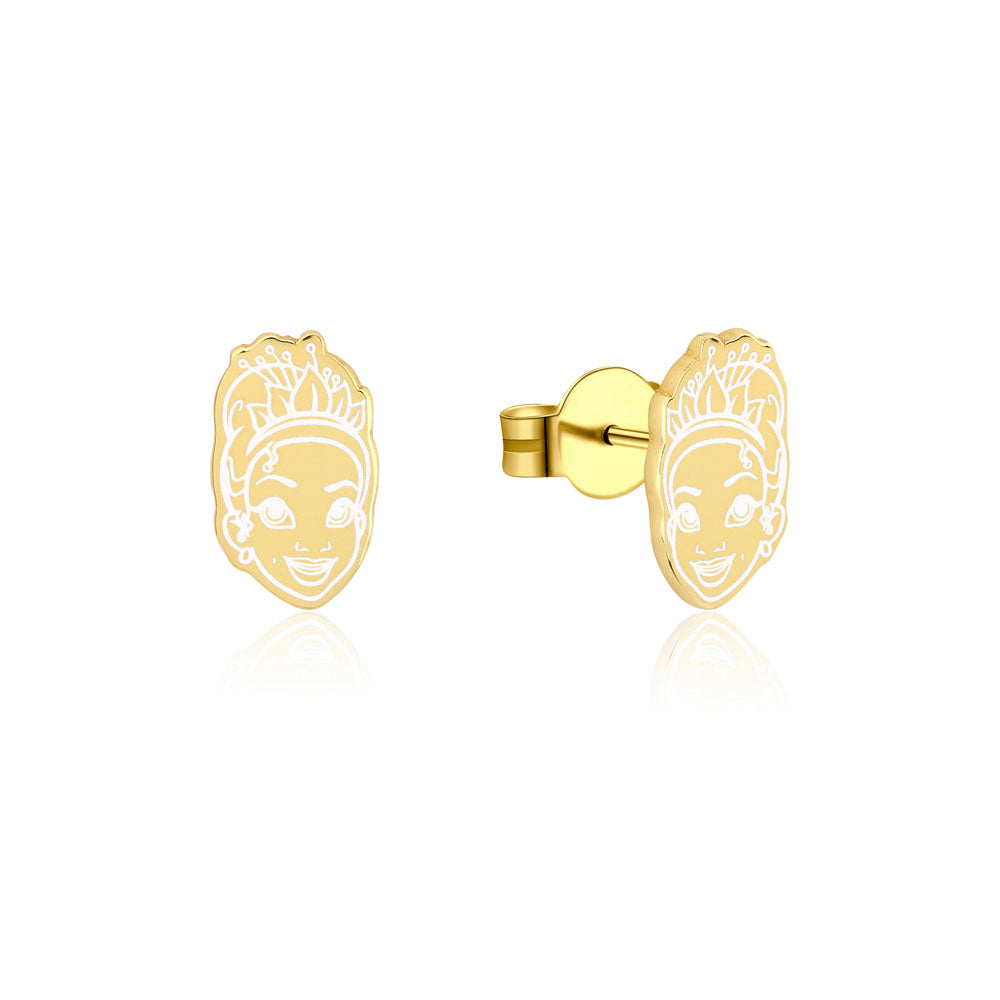 Disney Princess Tiana Gold - Plated Stud Earrings for All Ages