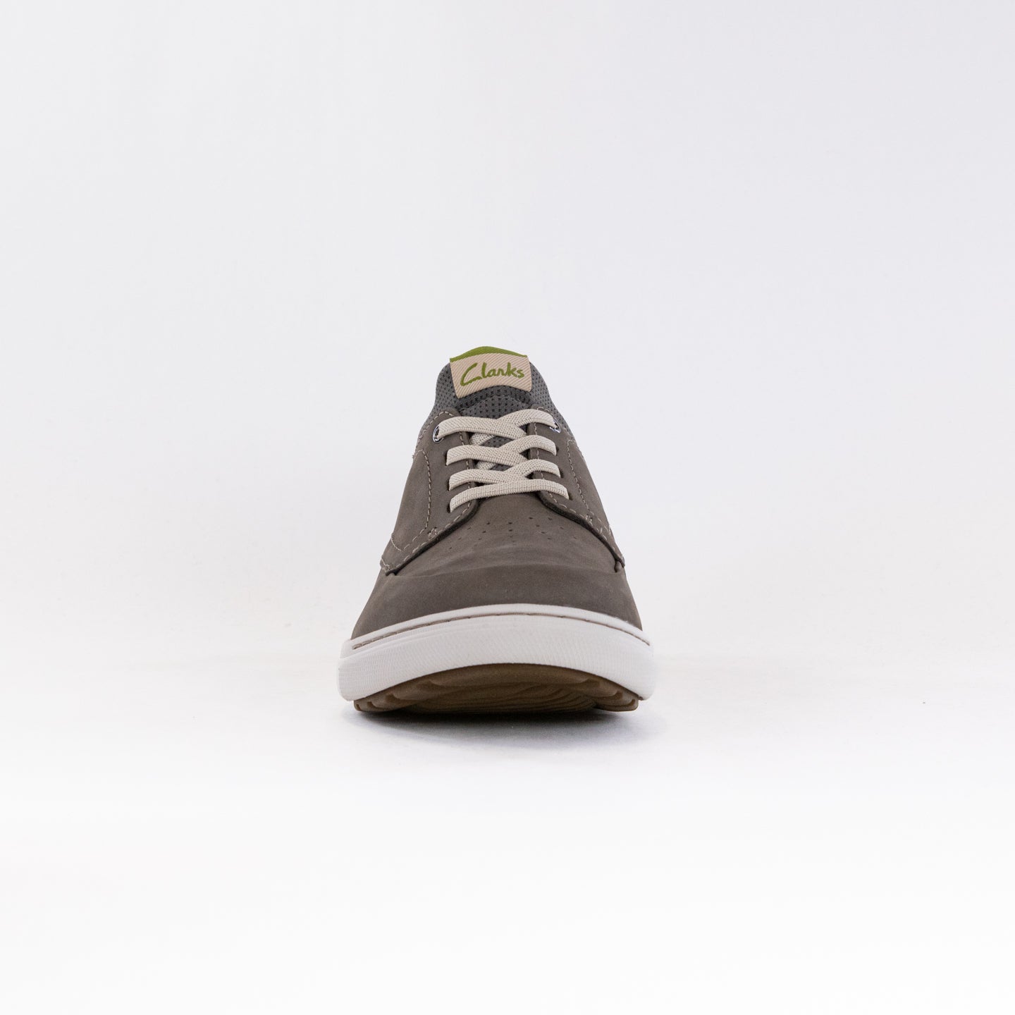 Men's Clarks Mapstone Easy - Dark Grey Nubuck Leather Comfortable Lace - up Sneakers