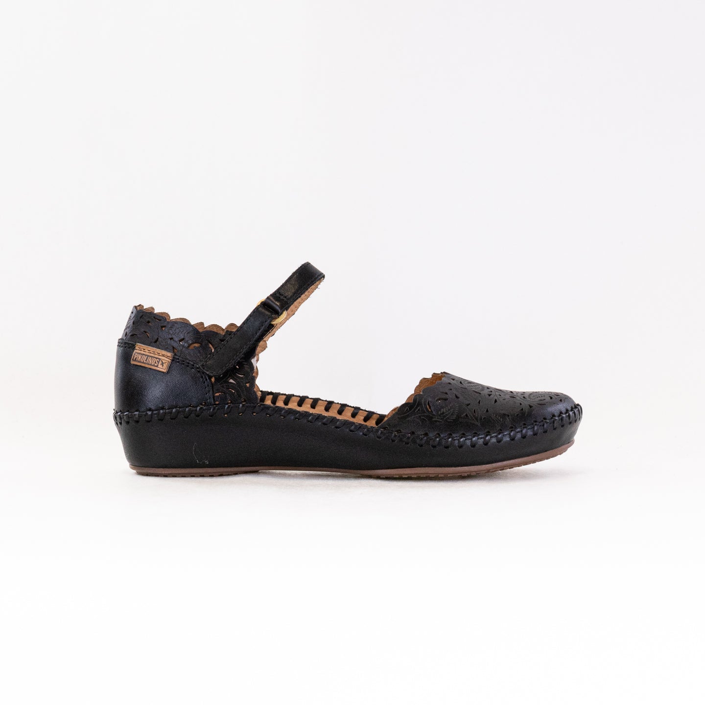 Pikolinos Women's P. Vallarta 655-0906 Black Calfskin Leather Ballerina Flats