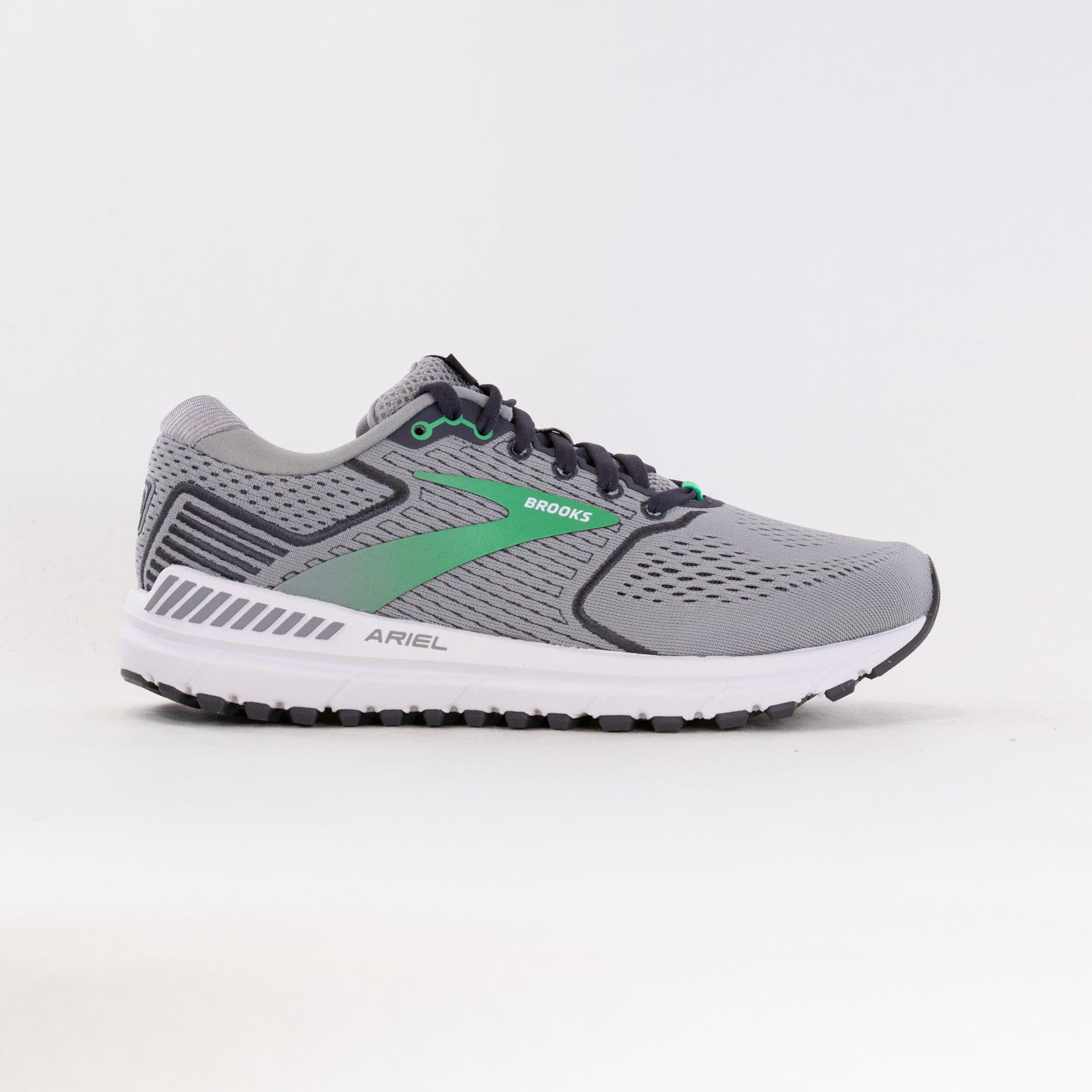 Women's Brooks Ariel 20 Running Shoes in Alloy/Blackened Pearl/Green