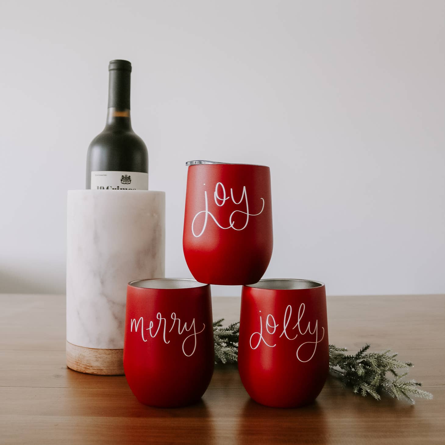 Festive Christmas Stainless - Steel Wine Tumbler for Holiday Cheer