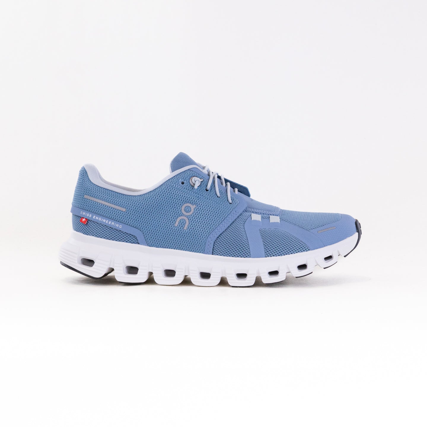 On Women's Cloud 6 Running Shoes in Chambray/White Color