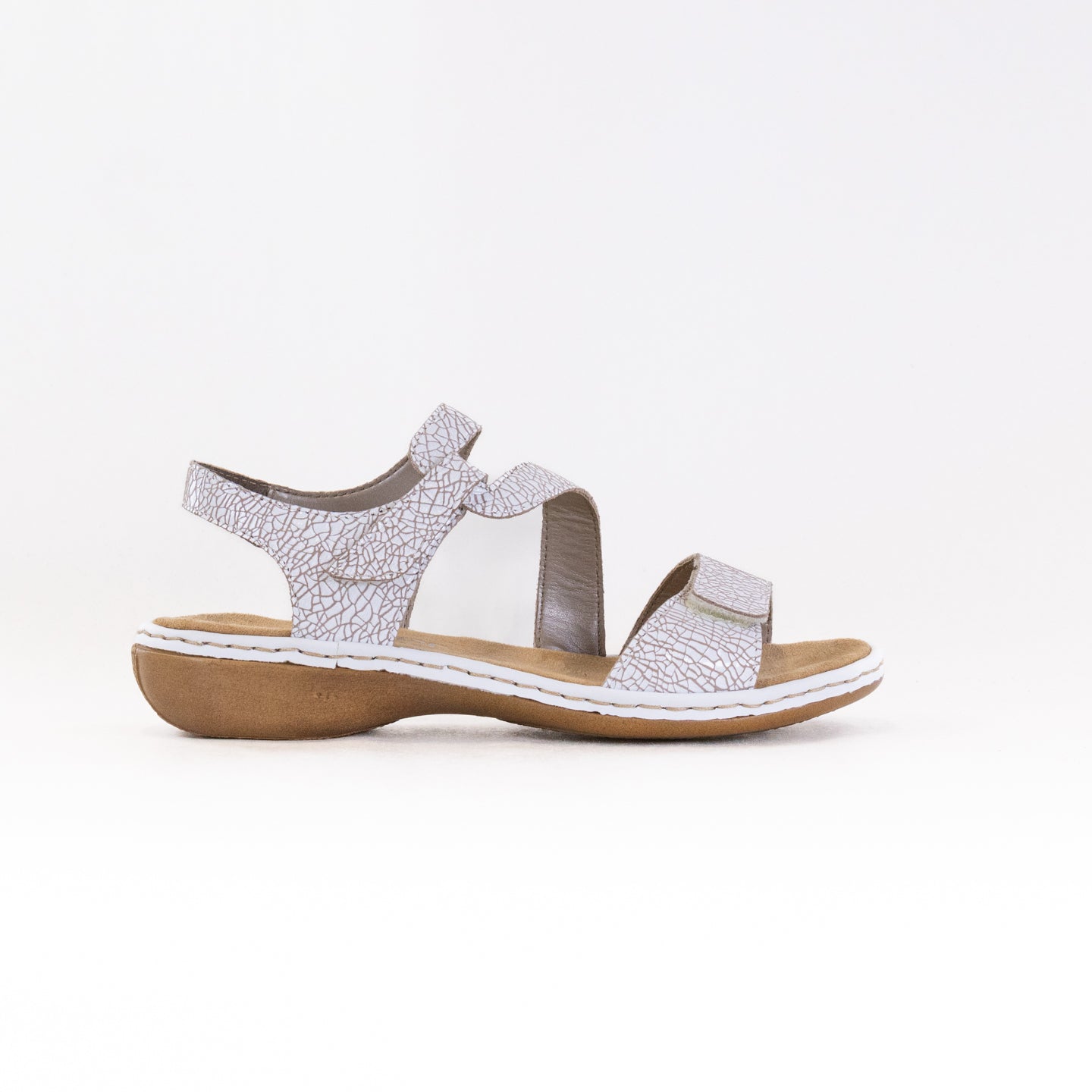 Rieker Women's White Regina C7 Leather Sandals