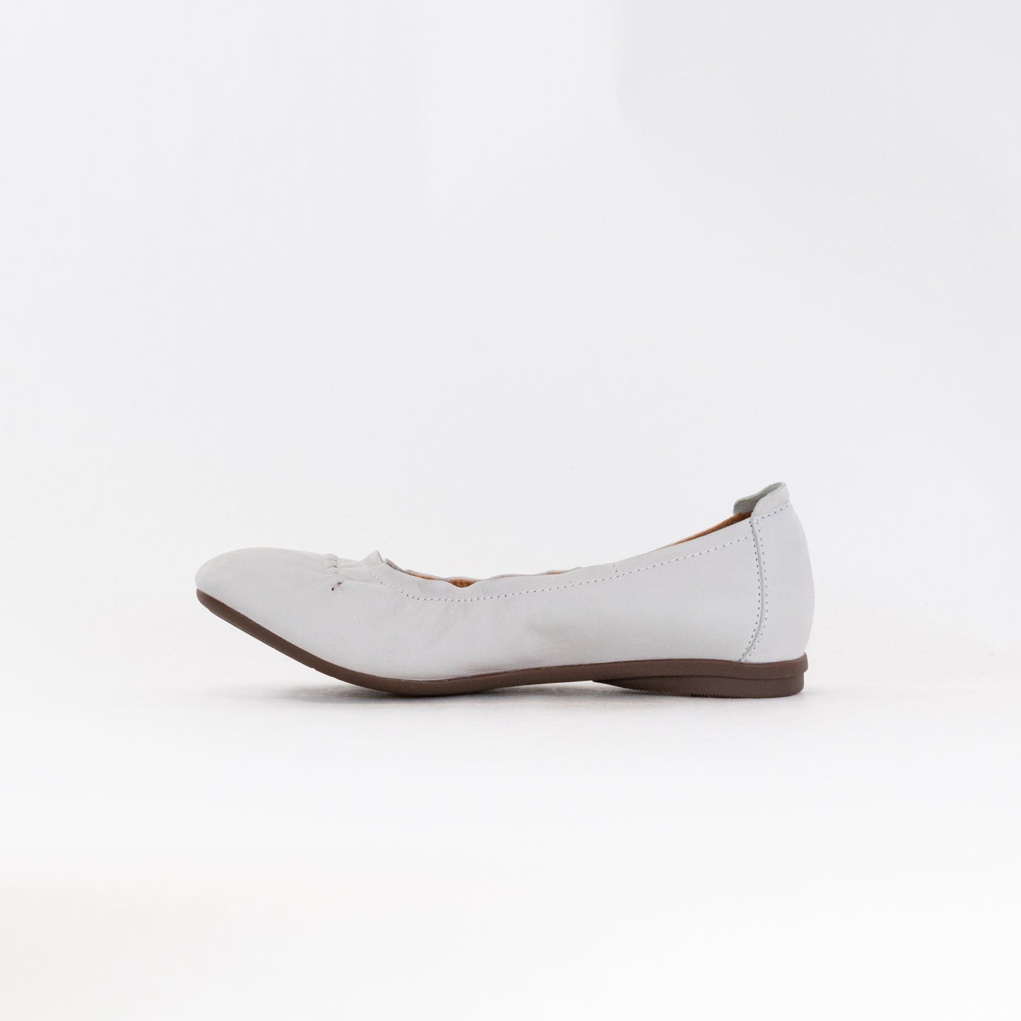 Clarks Women's White Leather Rena Hop Flat Shoes