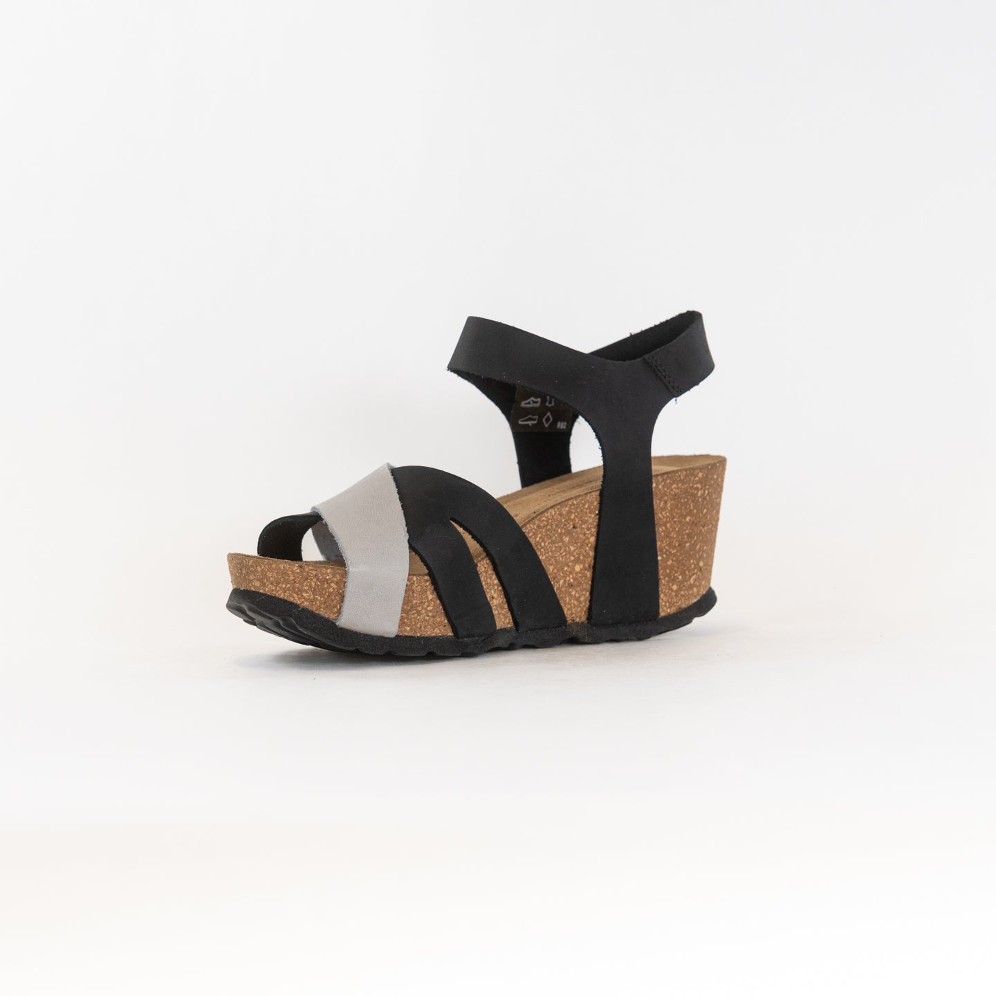 Eric Michael Women's Olympia Black and Ice Colorblocked Wedge Sandals
