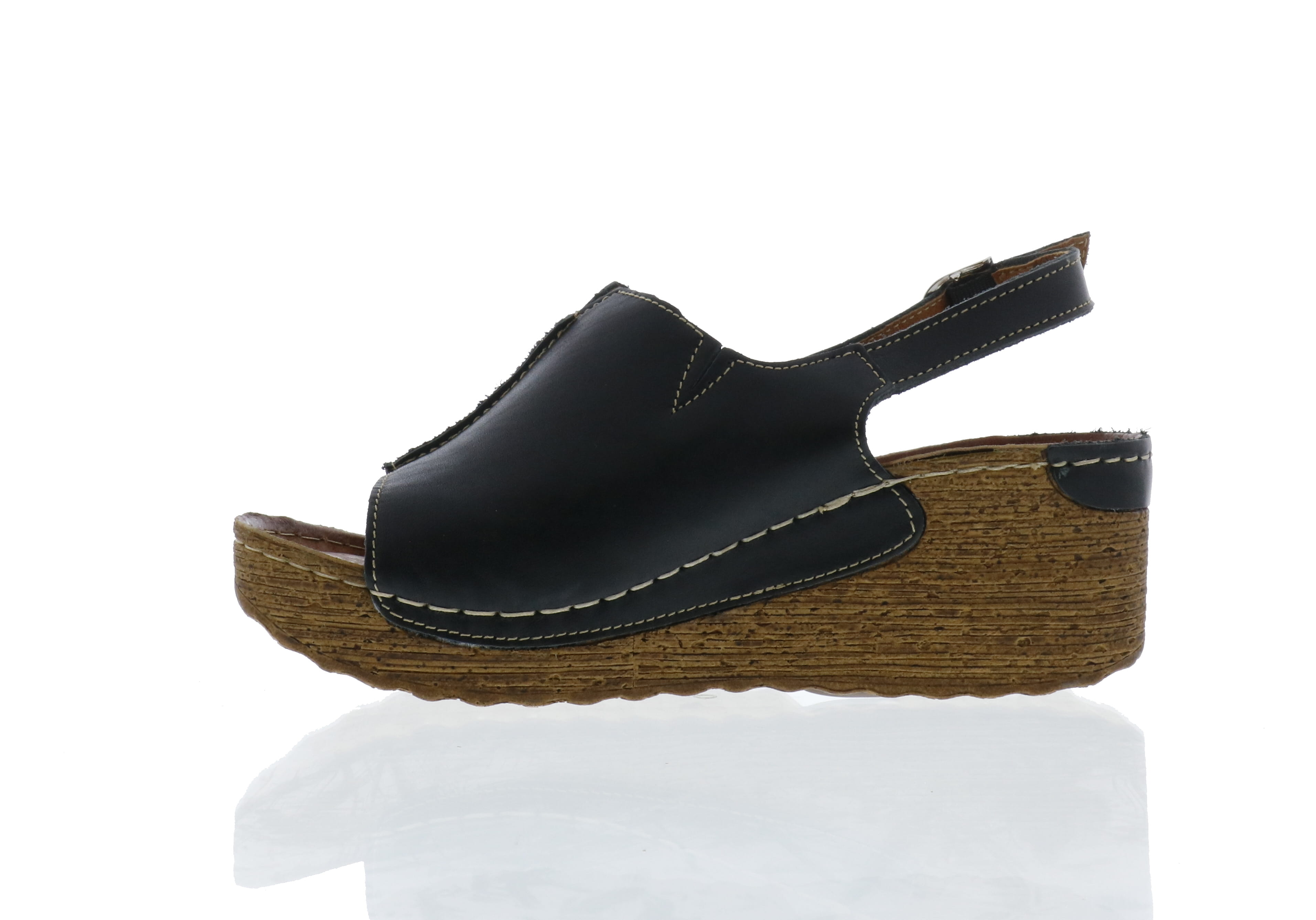 Women's Black Leather V-Italia 846-24 Stylish Footwear