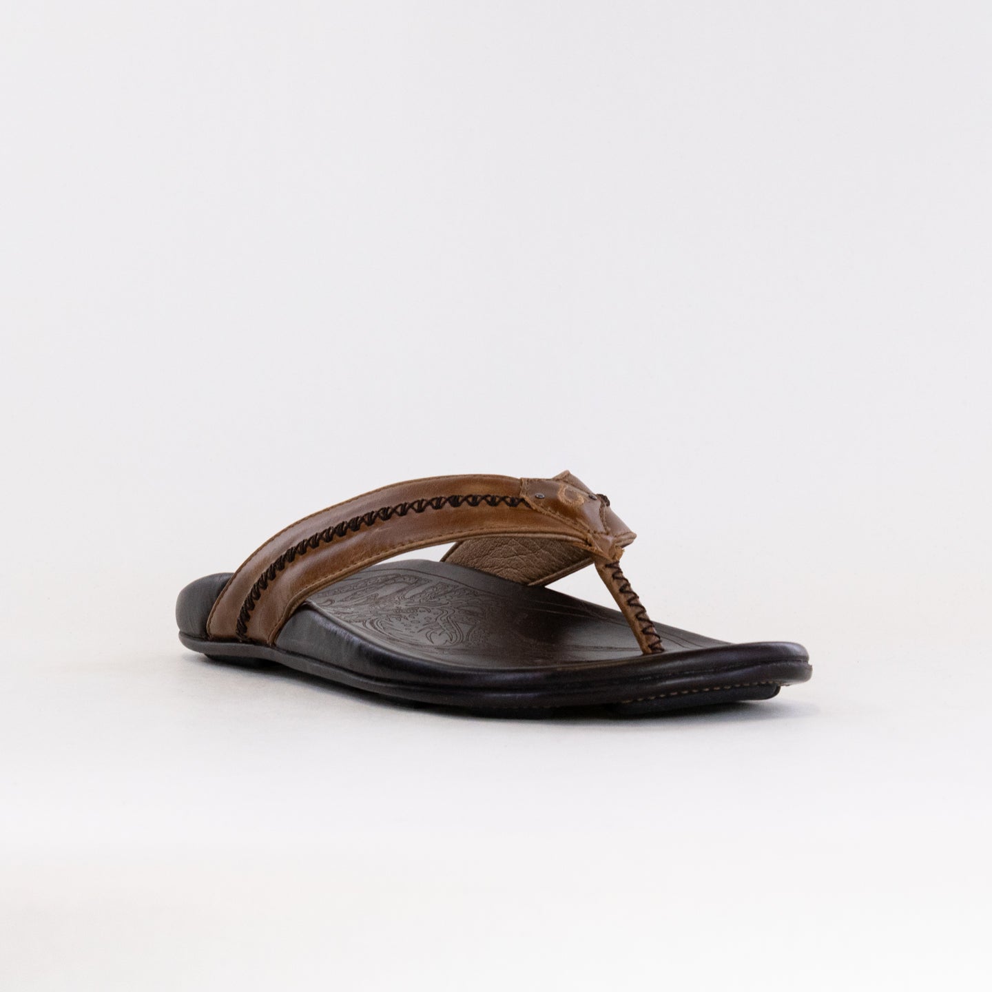 Olukai Men's Mea Ola Sandals in Tan and Dark Java Colors