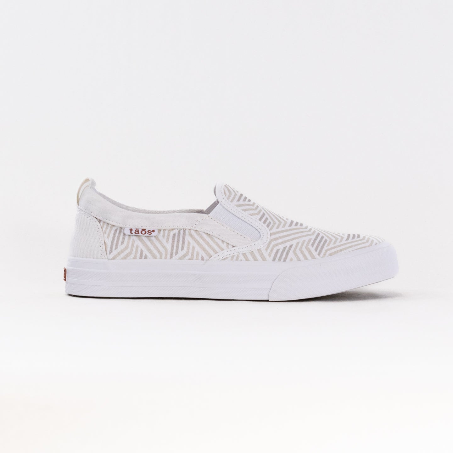 Women's Taos Rubber Soul Canvas Sneakers with Geo Print in White Multi