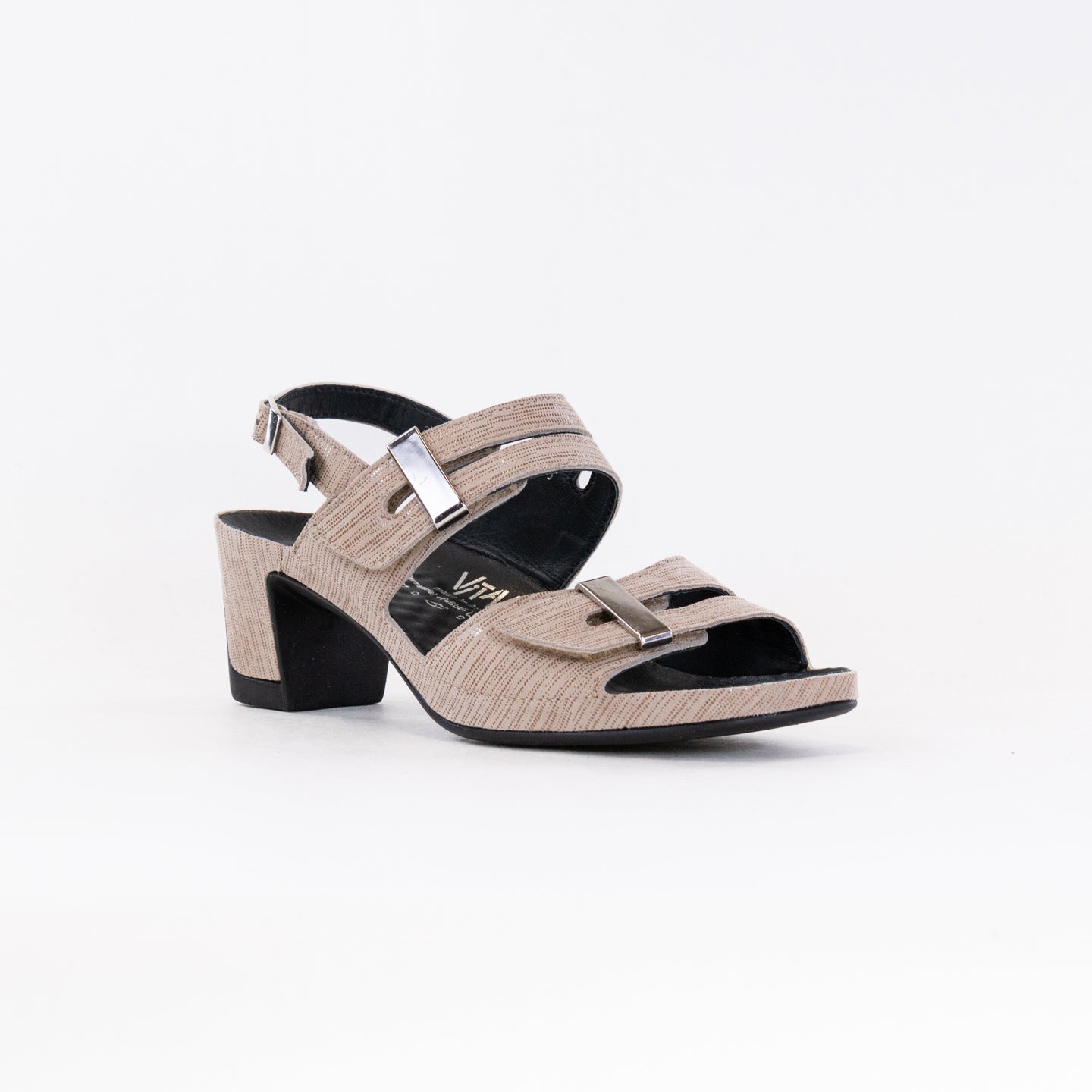 Women's Beige Metallic Vital Joy Comfort Sandals