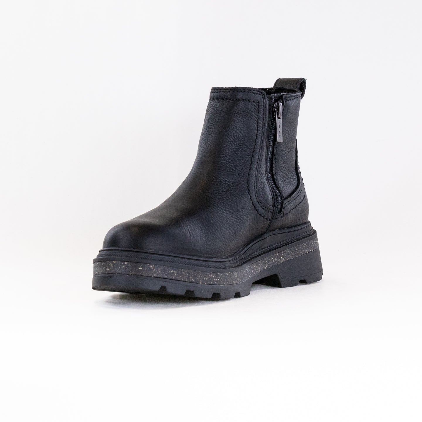 Women's Waterproof Clarks Hencroft Step Boots in Premium Black Leather