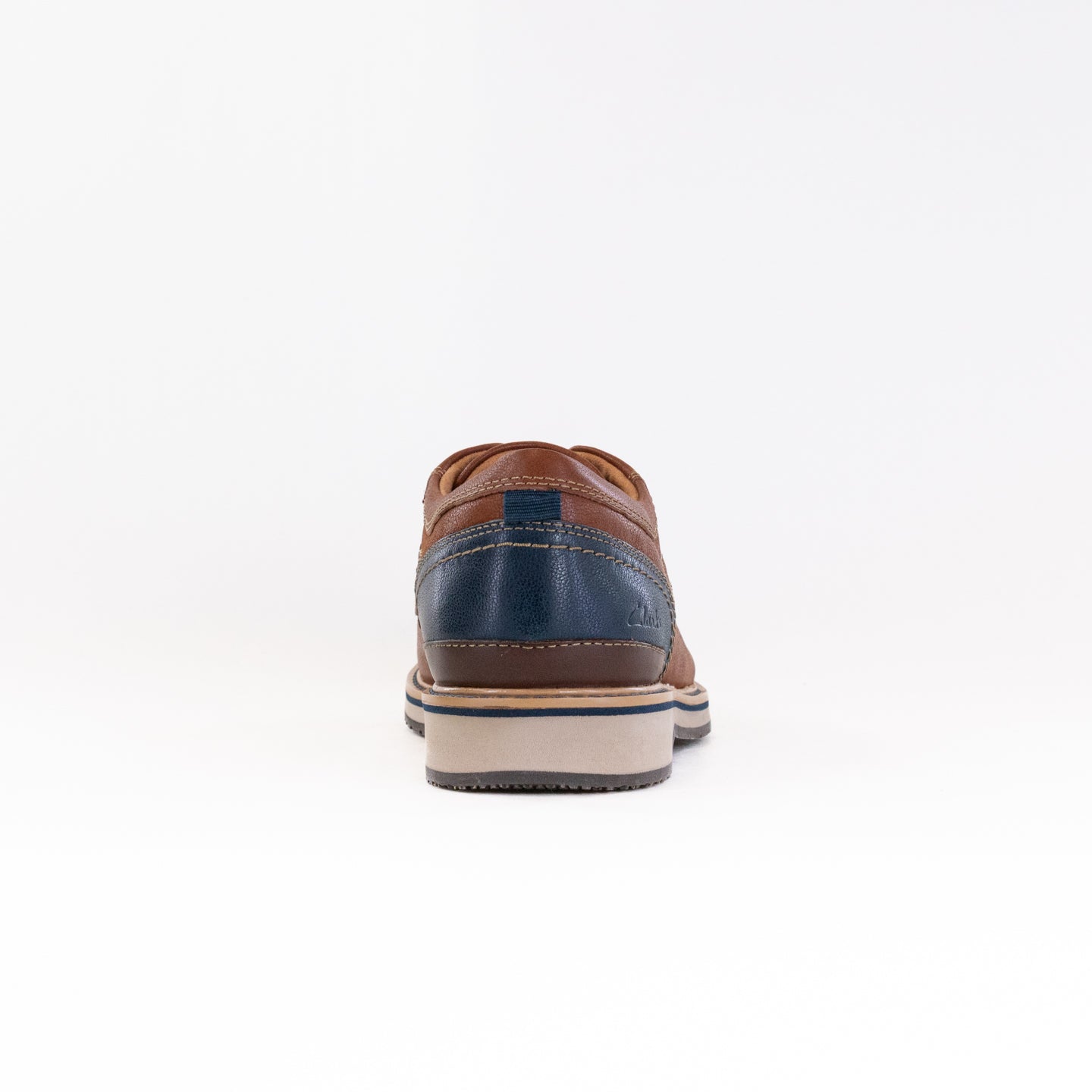 Men's Clarks Tan Leather Monahan Plain Toe Dress-Casual Shoes