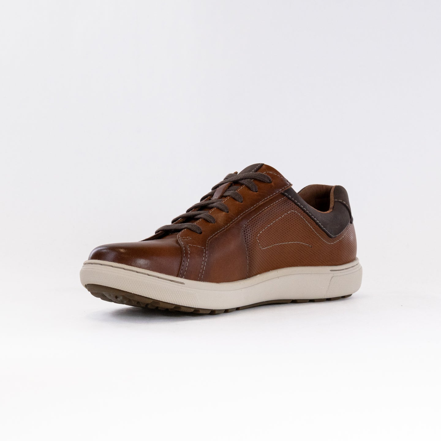 Men's Tan Leather Clarks Mapstone Lace-up Casual Sneakers