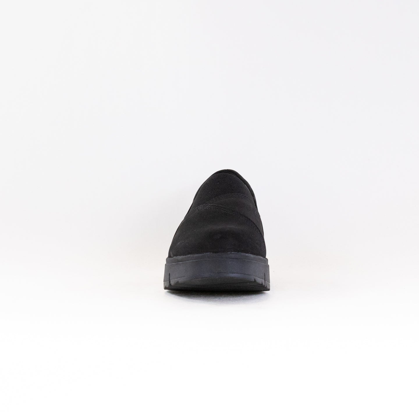 Women's Clark's Loriini West Black Slip-on Shoes with Chunky Wedge Heel
