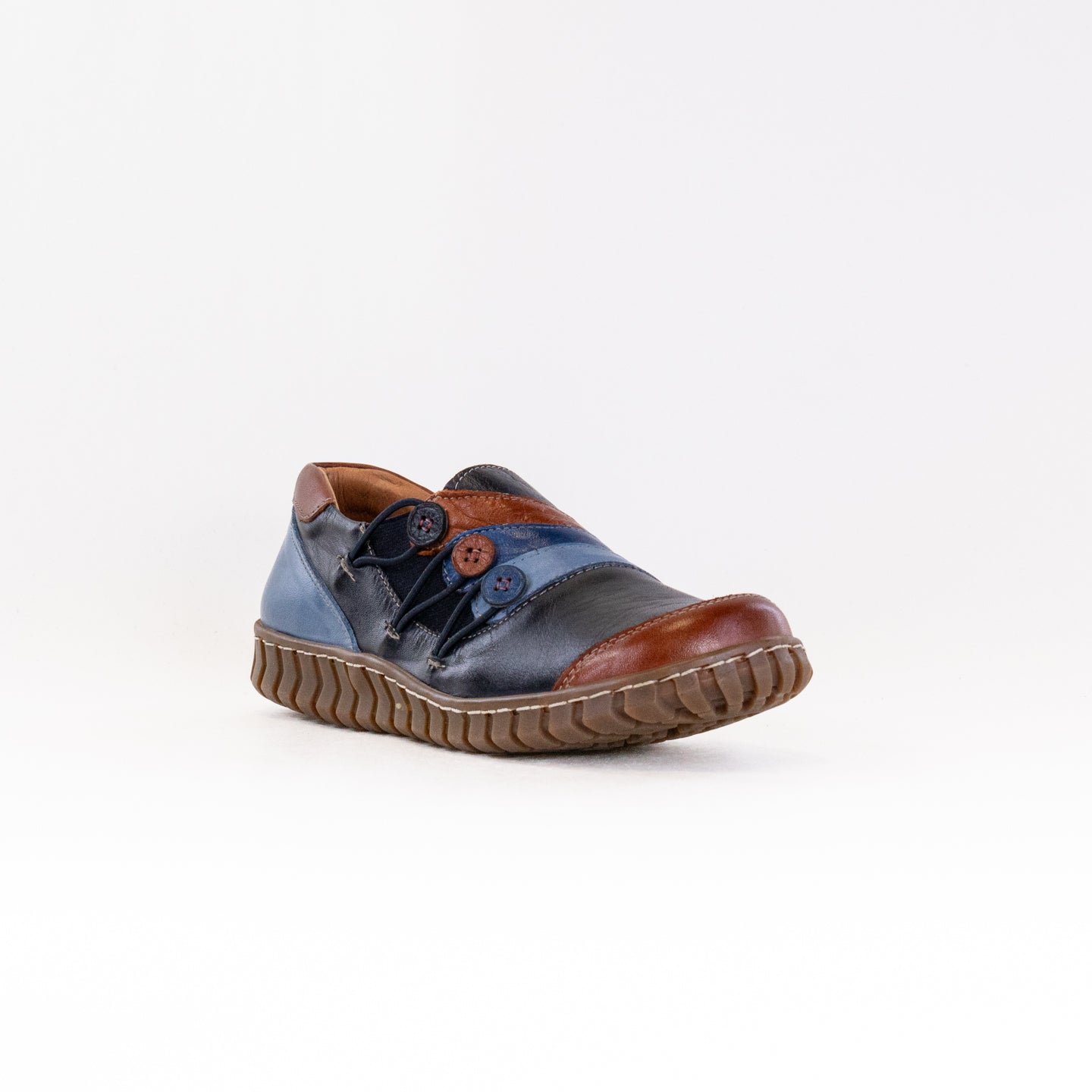 Spring Step Women's Neeta Navy Multi - Colored Leather Comfortable Shoes