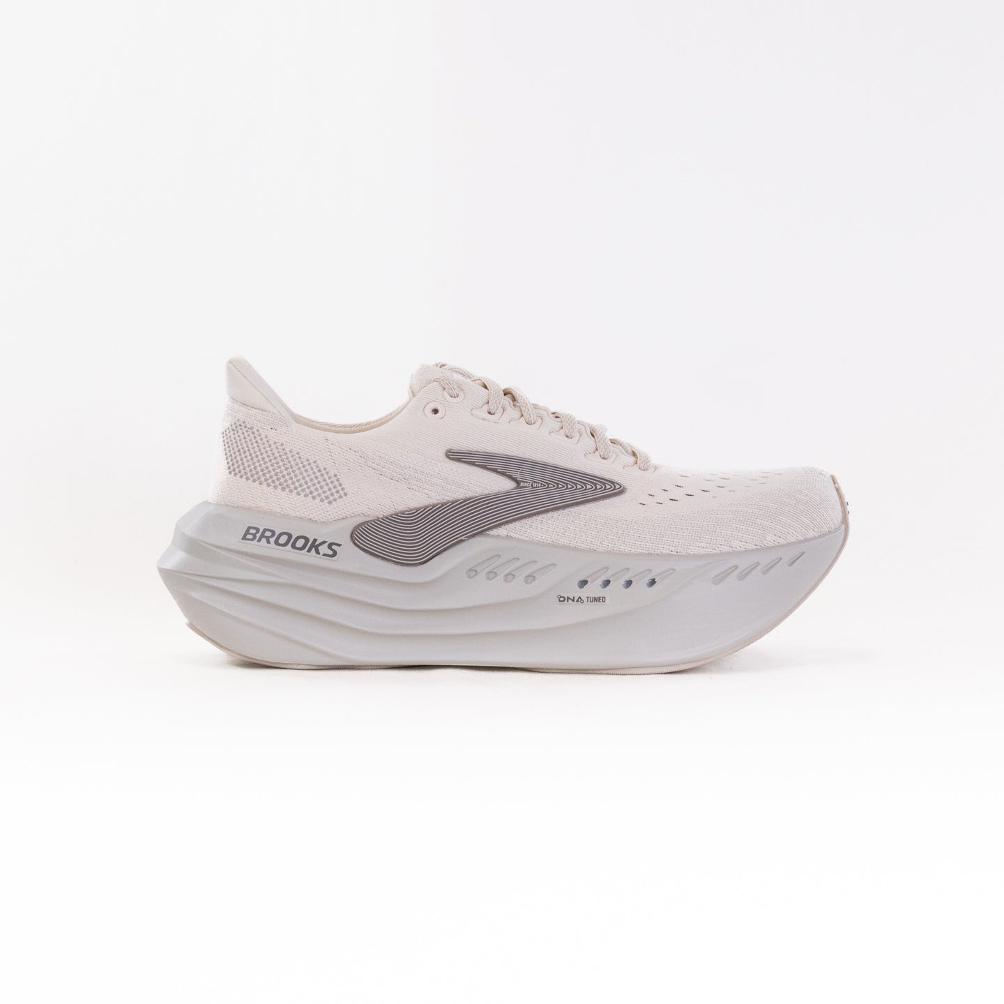 Women's Brooks Glycerin Max Running Shoes - Almond Peach, London Fog, and White Color Combination