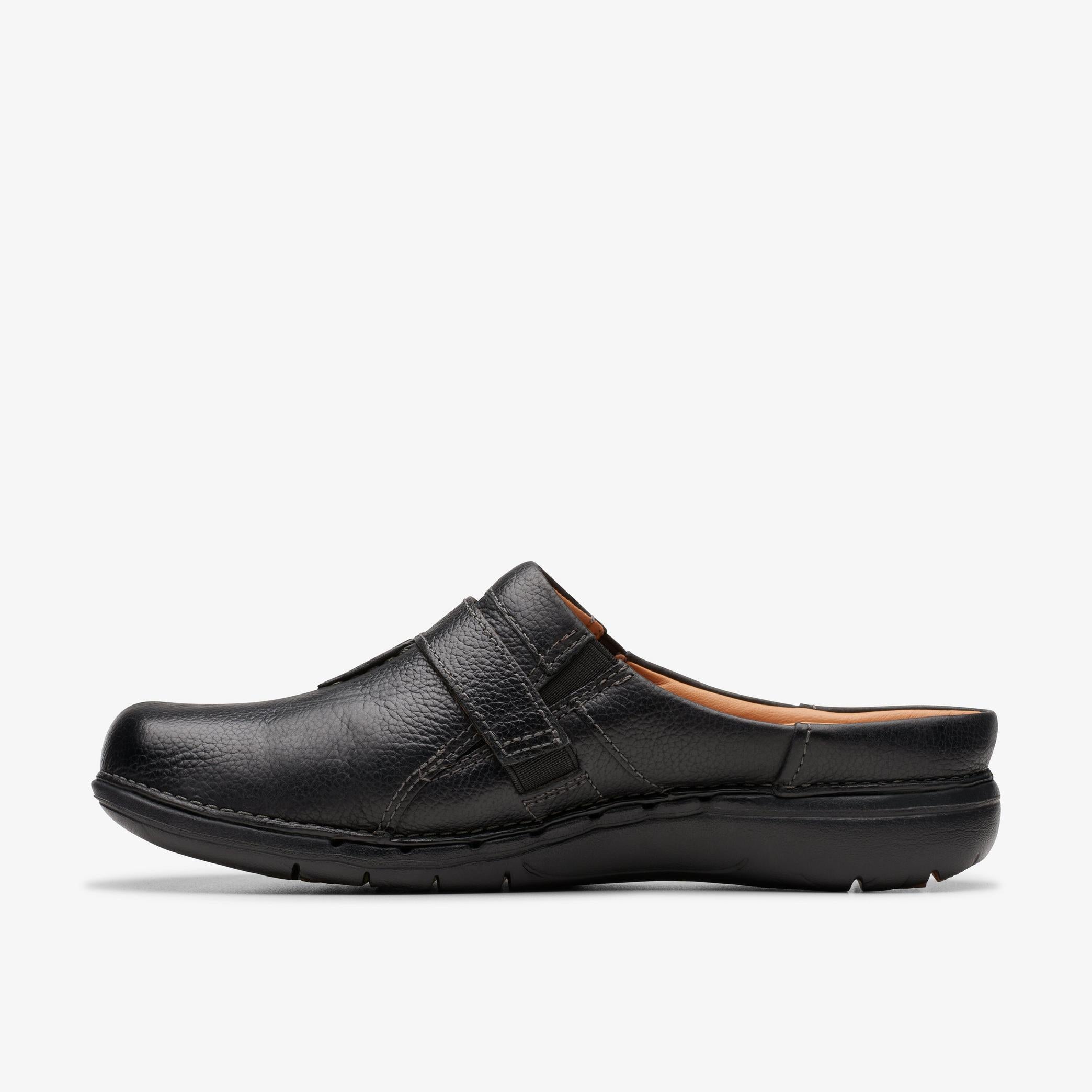 Women's Clark's Un Loop Ease - Stylish Black Leather Mules
