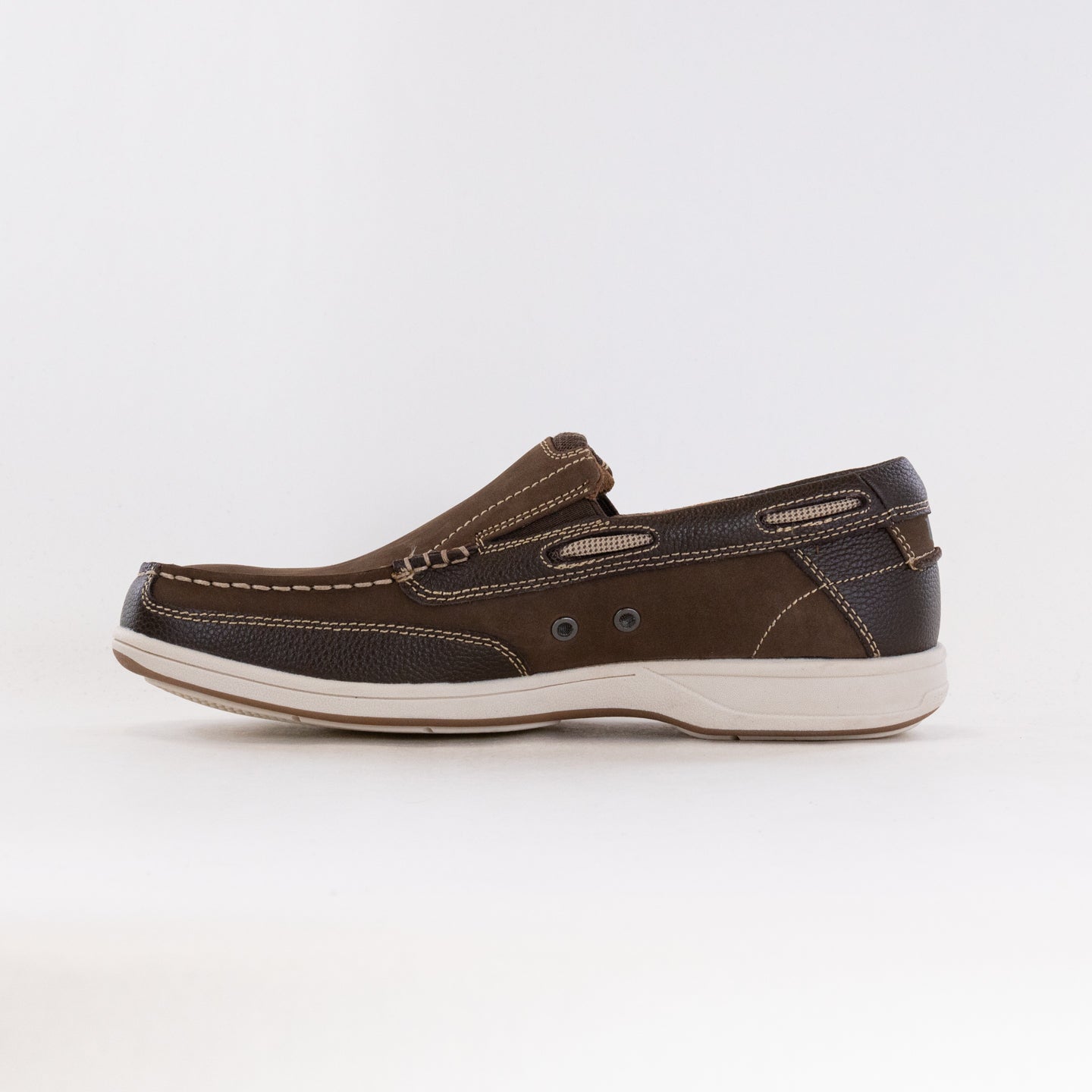 Men's Florsheim Brown Nubuck Lakeside Moc Toe Slip-On Shoes