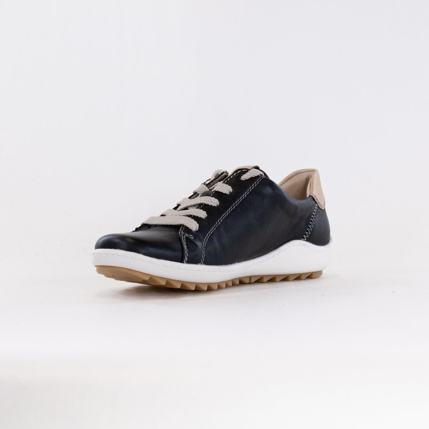 Rieker Liv R1426 Women's Black Leather Casual Sneakers
