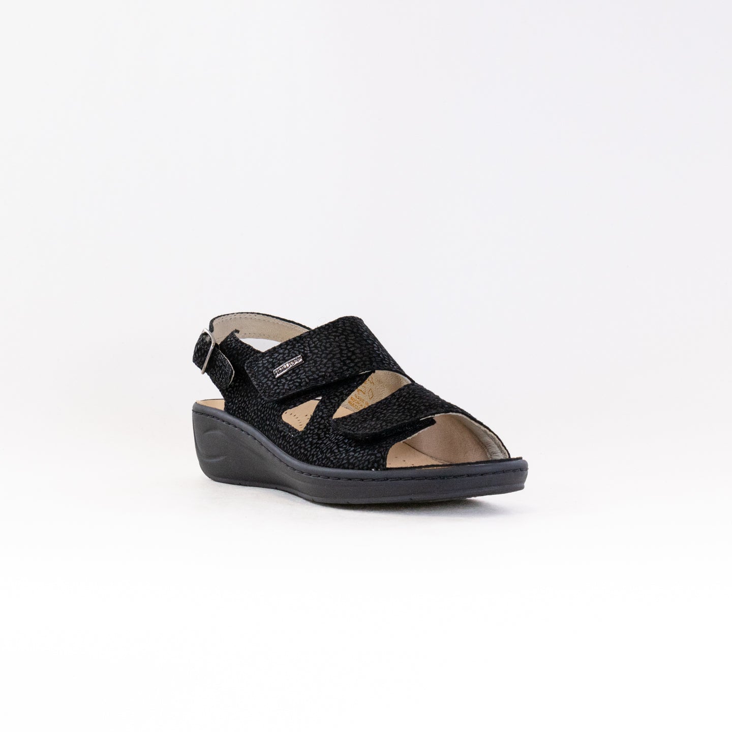 Black Fidelio Vienna Women's Casual Adjustable Leather Sandals
