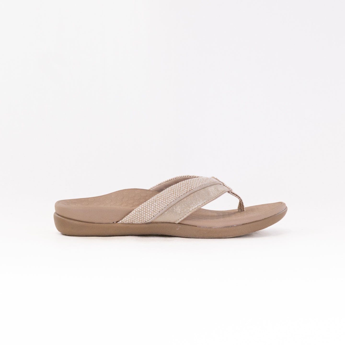 Women's Vionic Shore Toe Post Sandal in Natural/Gold with VioMotion Tech