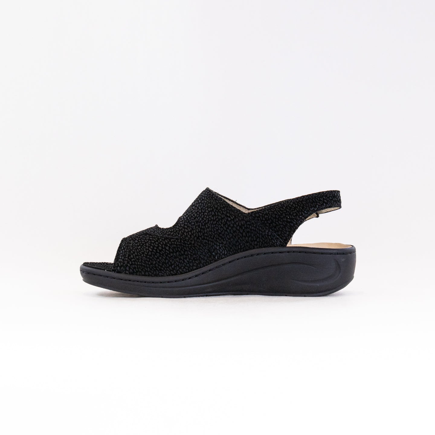 Black Fidelio Vienna Women's Casual Adjustable Leather Sandals