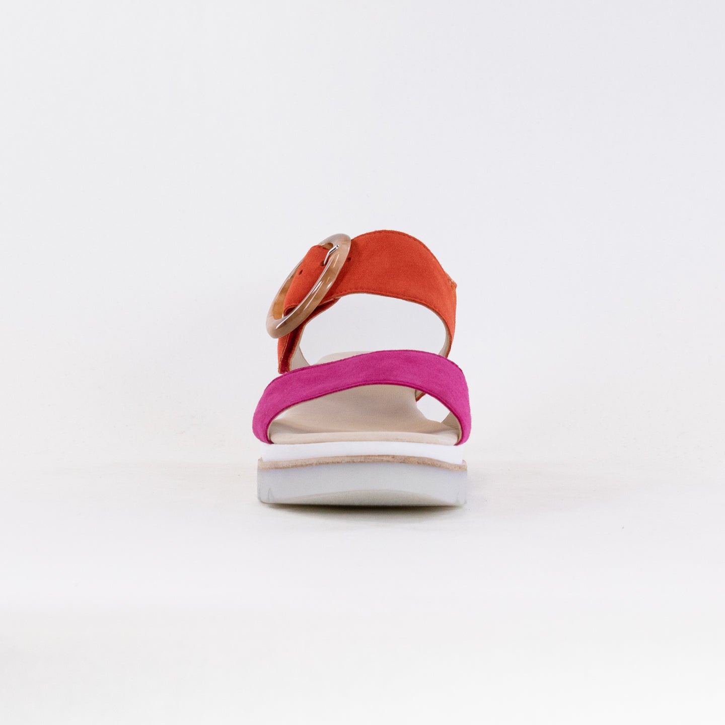 Women's Pink/Pumpkin Gabor 44.645.13 Stylish Adjustable Leather Sandals