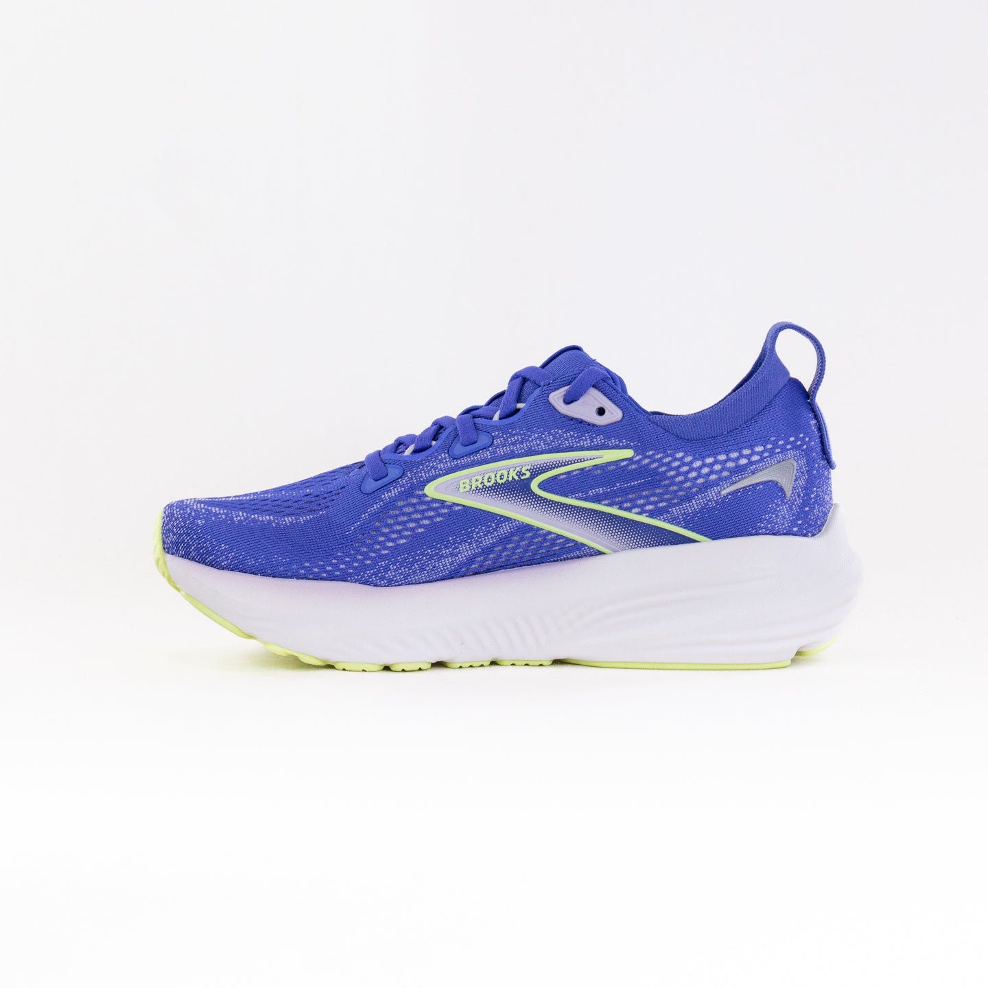 Brooks Women's Glycerin 22 Running Shoes in Amparo Blue, Hyper Iris, and Yellow Colors