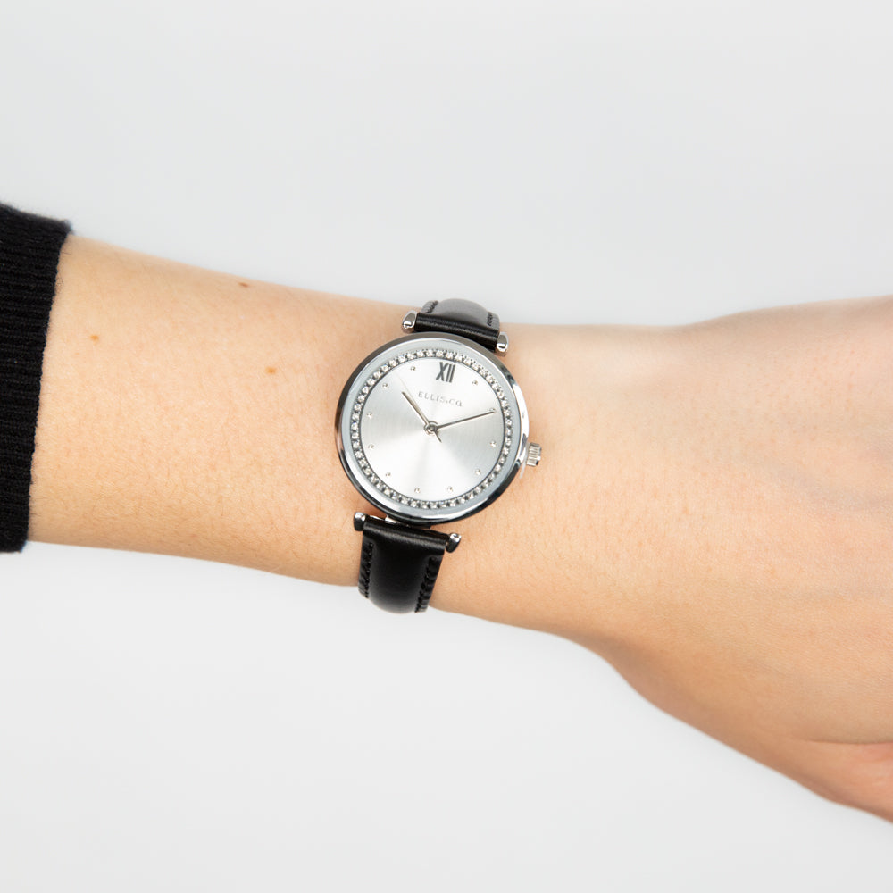Ellis & Co Stella Quartz Fashion Watch with Black Band