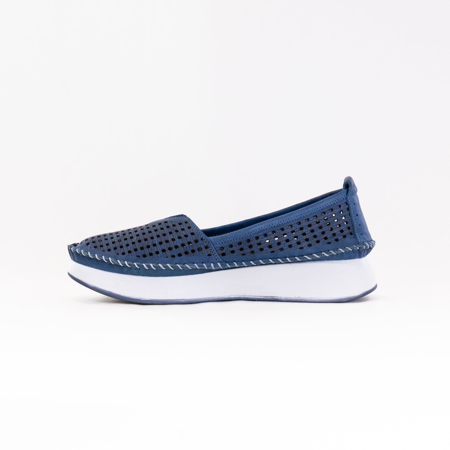Spring Step Women's Blue Slip-on Laser Cut Athletic Shoes - Emerson Model
