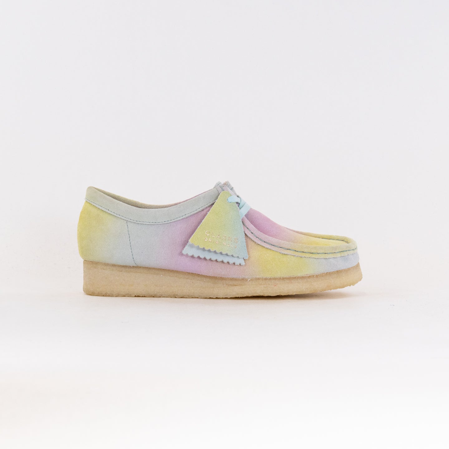 Women's Clarks Originals Wallabee Casual Sneakers in White and Blue Color Combination