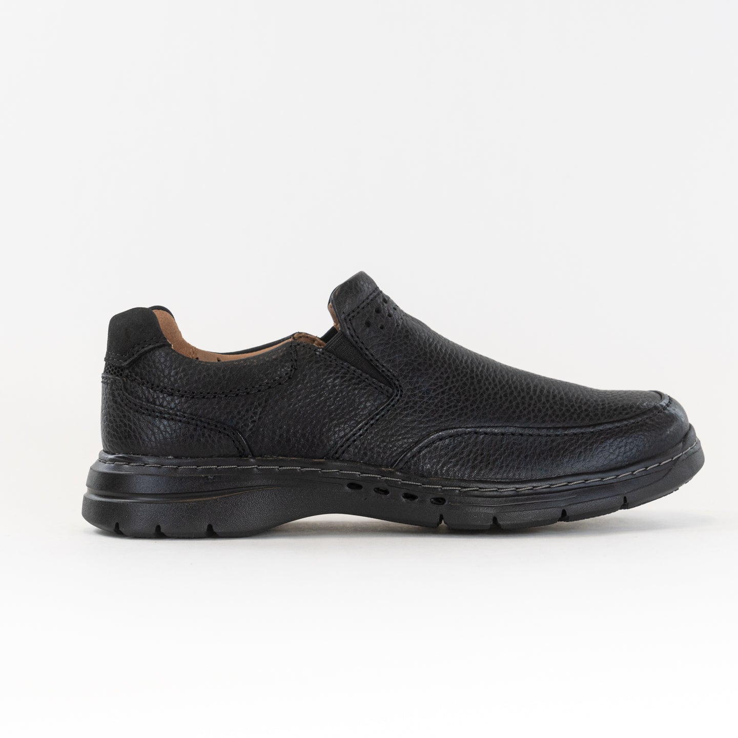 Men's Clarks Un Brawley Step Casual Black Leather Shoes