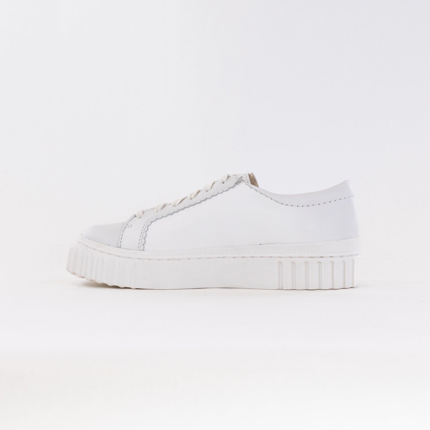 Women's Clarks Mayhill Walk - Stylish Off-White Leather Sneakers